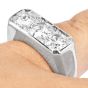 Vintage Diamond Platinum Signet Style Engagement Ring |Dover Jewelry|