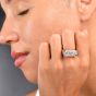 Vintage Diamond Platinum Signet Style Engagement Ring |Dover Jewelry|