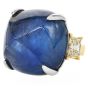 Exceptional No Heat Burma Sapphire 64.10cts Diamond 18K Platinum Cocktail Ring|Dover Jewelry|