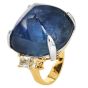 Exceptional No Heat Burma Sapphire 64.10cts Diamond 18K Platinum Cocktail Ring|Dover Jewelry|