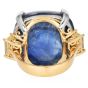 Exceptional No Heat Burma Sapphire 64.10cts Diamond 18K Platinum Cocktail Ring|Dover Jewelry|