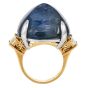 Exceptional No Heat Burma Sapphire 64.10cts Diamond 18K Platinum Cocktail Ring|Dover Jewelry|