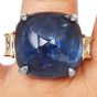 Exceptional No Heat Burma Sapphire 64.10cts Diamond 18K Platinum Cocktail Ring|Dover Jewelry|