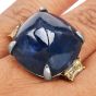 Exceptional No Heat Burma Sapphire 64.10cts Diamond 18K Platinum Cocktail Ring|Dover Jewelry|