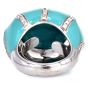Estate Diamond Faceted Turquoise Dome 18K Statement Ring-Dover Jewelry
