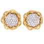 Vintage 3.25cttw Diamond 18K Gold Sunflower Motif Earrings