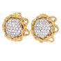 Vintage 3.25cttw Diamond 18K Gold Sunflower Motif Earrings