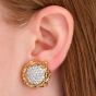 Vintage 3.25cttw Diamond 18K Gold Sunflower Motif Earrings