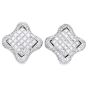Estate 6.28cttw Diamond 18K Quatrefoil Statement Earrings-Dover Jewelry