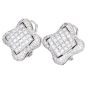 Estate 6.28cttw Diamond 18K Quatrefoil Statement Earrings-Dover Jewelry