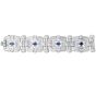 Vintage Art Deco French Diamond Sapphire Platinum Wide Bracelet