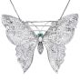 Estate Butterfly Brooch Pendant Platinum Diamond 10.90cts Emerald|DoverJewelry|