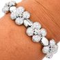 Vintage Inspired Diamond Clover 18K Gold Cuff Bracelet-Dover Jewelry