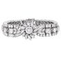 Vintage 16.25cts Diamond Platinum Floral Wrap Bracelet-Dover Jewelry