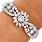Vintage 16.25cts Diamond Platinum Floral Wrap Bracelet-Dover Jewelry