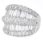 Couture 4.48cts Baguette Diamond Platinum Double Row Cocktail Ring
