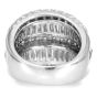 Couture 4.48cts Baguette Diamond Platinum Double Row Cocktail Ring
