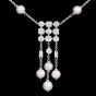 Bvlgari Diamond  Pearl 18K Gold Bulgari Circle Drop Necklace
