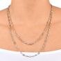 Estate 15.75cts Diamond 14K Two Tone Long By the Yard Necklace-Dover Jewelry