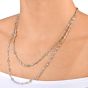 Estate 15.75cts Diamond 14K Two Tone Long By the Yard Necklace-Dover Jewelry