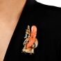 Vintage Coral 18K Gold Chinese Monk Shou Lao Large Brooch Pin-Dover Jewelry