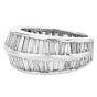 Estate Diamond Platinum Knife Edged Baguette Eternity Ring |DoverJewelry|