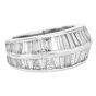 Estate Diamond Platinum Knife Edged Baguette Eternity Ring |DoverJewelry|