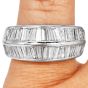 Estate Diamond Platinum Knife Edged Baguette Eternity Ring |DoverJewelry|