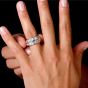 Estate Diamond Platinum Knife Edged Baguette Eternity Ring |DoverJewelry|