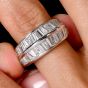 Estate Diamond Platinum Knife Edged Baguette Eternity Ring |DoverJewelry|