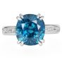 GIA 9.70cts Blue Zircon Diamond Platinum Cushion Engagement Ring|Dover Jewelry|