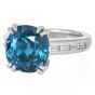 GIA 9.70cts Blue Zircon Diamond Platinum Cushion Engagement Ring|Dover Jewelry|