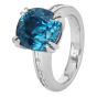 GIA 9.70cts Blue Zircon Diamond Platinum Cushion Engagement Ring|Dover Jewelry|