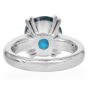 GIA 9.70cts Blue Zircon Diamond Platinum Cushion Engagement Ring|Dover Jewelry|