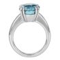 GIA 9.70cts Blue Zircon Diamond Platinum Cushion Engagement Ring|Dover Jewelry|