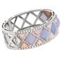 Diamond Mother Of Pearl Chalcedony 18K Gold  Cuff Bracelet 