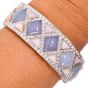 Diamond Mother Of Pearl Chalcedony 18K Gold  Cuff Bracelet |Dover Jewelry |