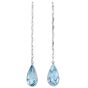 Bridal Aquamarine 23.41cts Diamond 18K Gold Long Tear Drop Earrings|Dover Jewelry|