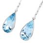 Bridal Aquamarine 23.41cts Diamond 18K Gold Long Tear Drop Earrings|Dover Jewelry|