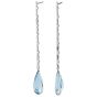 Bridal Aquamarine 23.41cts Diamond 18K Gold Long Tear Drop Earrings|Dover Jewelry|