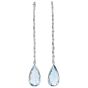 Bridal Aquamarine 23.41cts Diamond 18K Gold Long Tear Drop Earrings|Dover Jewelry|