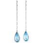Bridal Aquamarine 23.41cts Diamond 18K Gold Long Tear Drop Earrings|Dover Jewelry|
