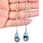 Bridal Aquamarine 23.41cts Diamond 18K Gold Long Tear Drop Earrings|Dover Jewelry|