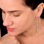 Estate 5.98ctw Diamond 18K Gold Linear Tear Drop Long Earrings|Dover Jewelry|