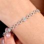 Contemporary Natural 3.36 carat Diamond 18K Round Link Tennis Bracelet|Dover Jewelry|