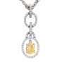 Leo Pizzo Fancy  Yellow Diamond 18k Gold Dangle Pendant Necklace