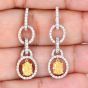 Leo Pizzo Fancy Yellow Oval Diamond Platinum 18K  Dangle Earrings|Dover Jewelry