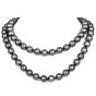 Long 13-10mm South Sea Pearl Diamond Round Gold Clasp Necklace