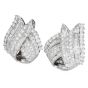 Estate 9.00cts Diamond 1970s 18K Gold Ribbon Fold Statement Earrings-Dover Jewelry