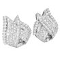 Estate 9.00cts Diamond 1970s 18K Gold Ribbon Fold Statement Earrings-Dover Jewelry